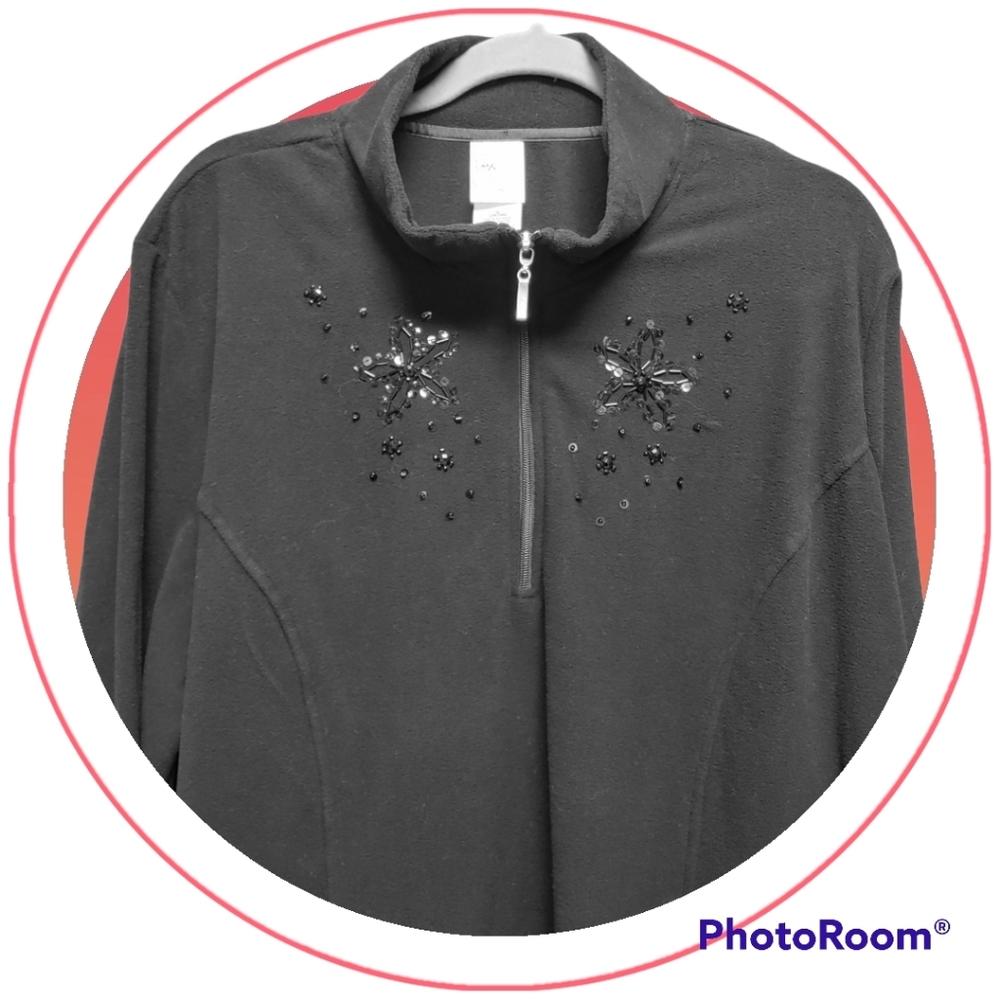 JMS Polartec Lightweight Pullover Black with Sequins - Picture 2 of 7